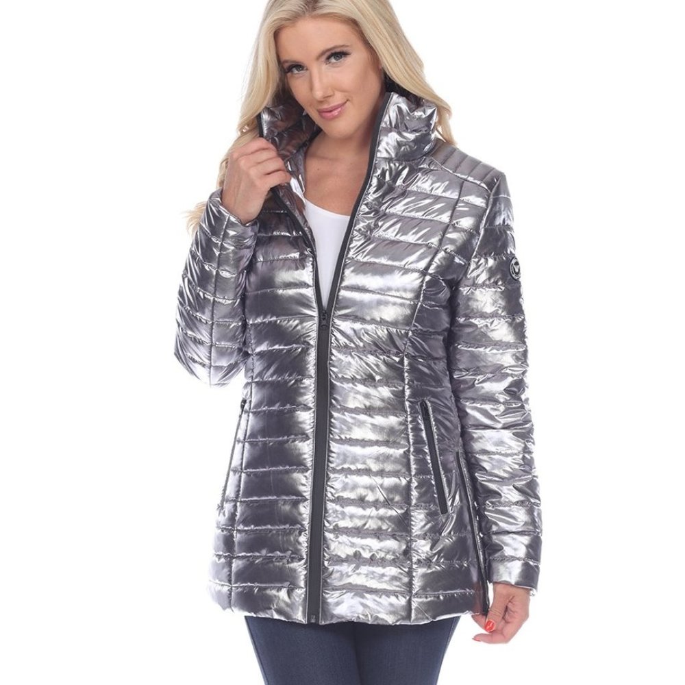 Metallic Puffer Coat